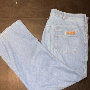 Sport-Abouts Men 40 x 30 Vintage 1970s Light Blue Jeans Disco Hippie Pants (GS1)